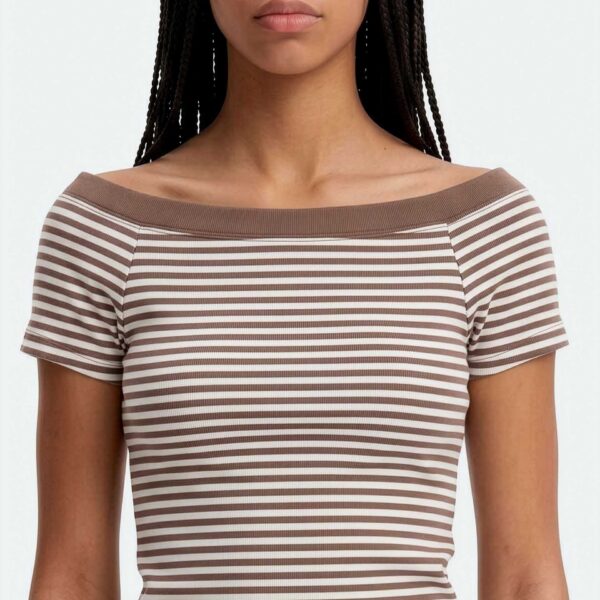 Blusa Teen Ombro A Ombro Fio Tinto - Marrom